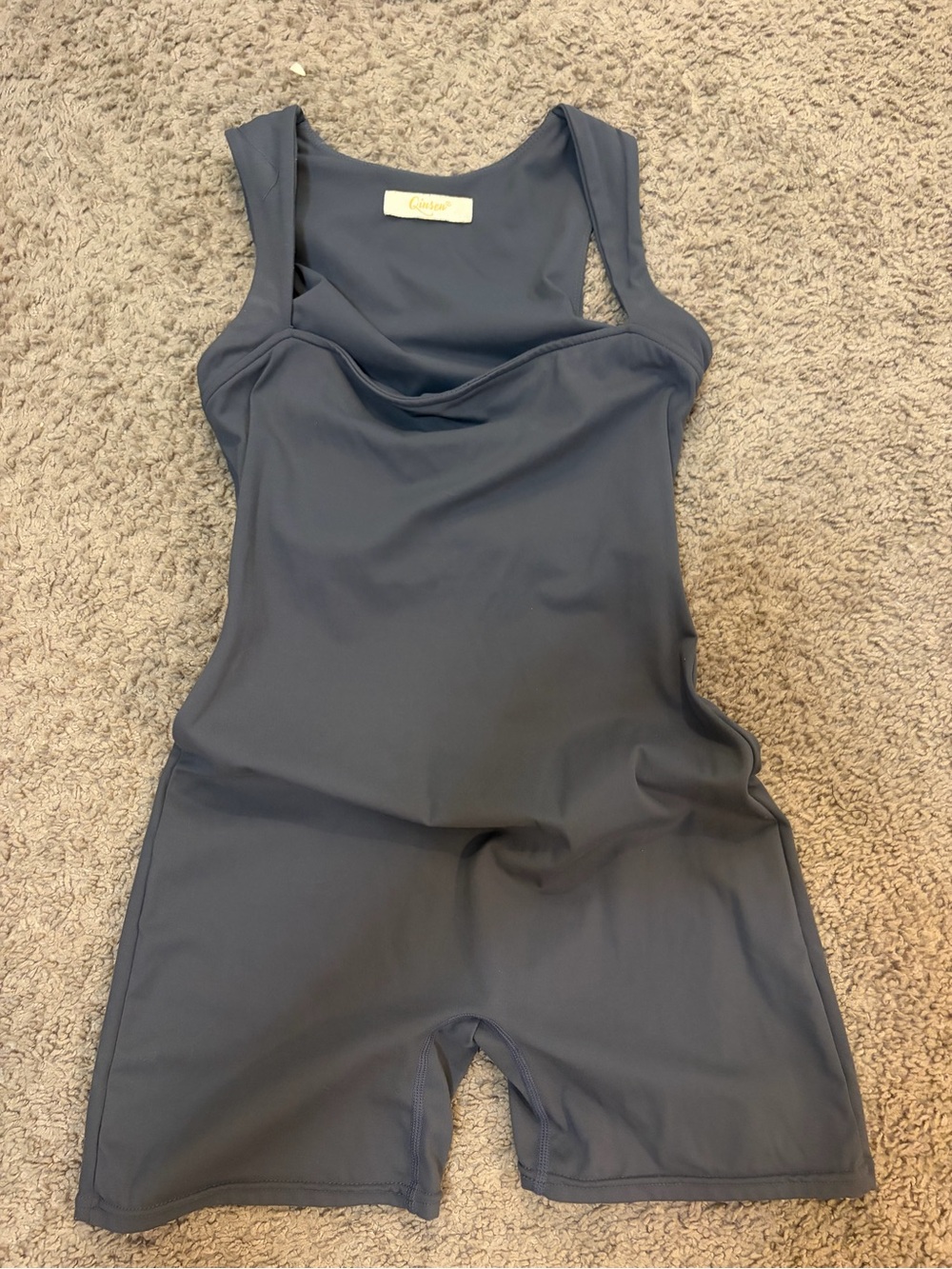 Culotte-Style Dark Gray Women's Bodysuit Romper